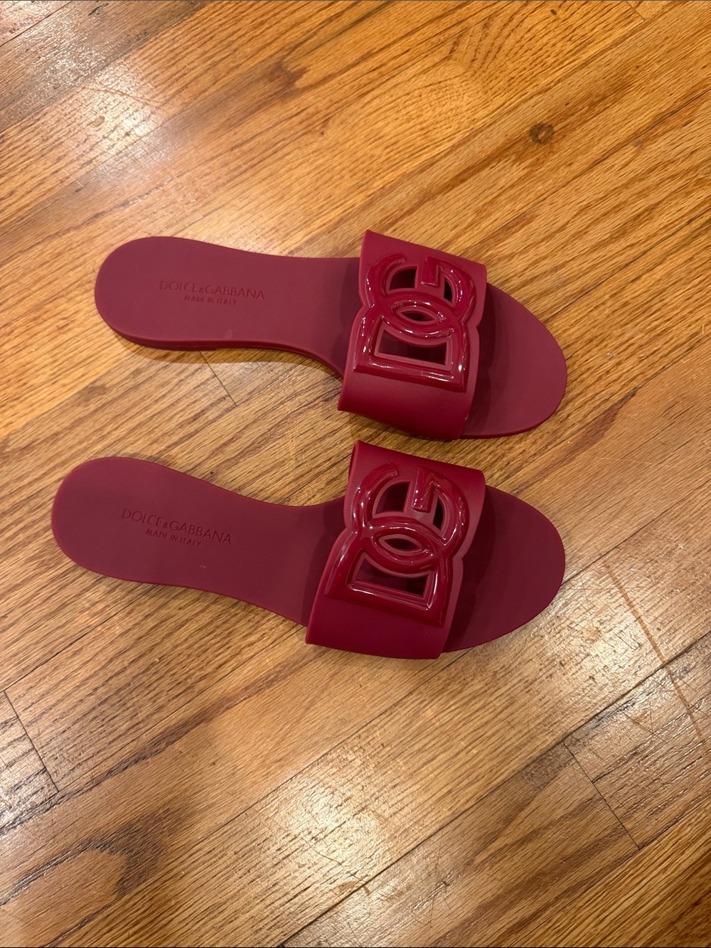 size 39 Dolce & Gabbana bugendy rubber Logo Slide Sandals no box